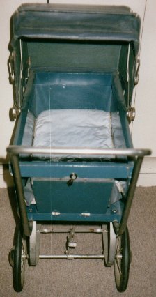Photo of interior of Hedstrom doll buggy.